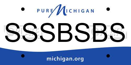 SSSBSBS Michigan License Plate