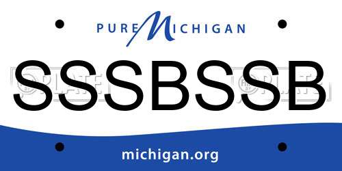 SSSBSSB Michigan License Plate
