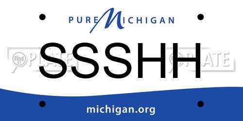 SSSHH Michigan License Plate