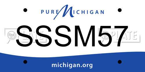 SSSM57 Michigan License Plate