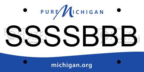 SSSSBBB Michigan License Plate