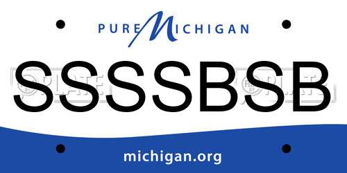SSSSBSB Michigan License Plate