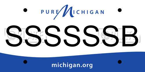 SSSSSSB Michigan License Plate