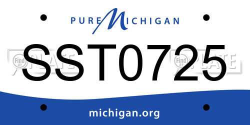 SST0725 Michigan License Plate
