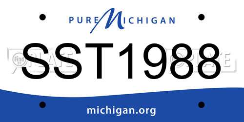 SST1988 Michigan License Plate