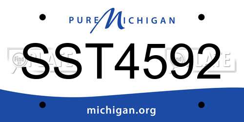 SST4592 Michigan License Plate
