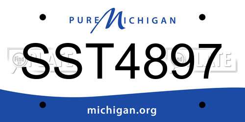SST4897 Michigan License Plate