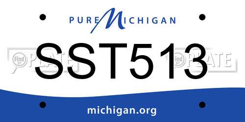 SST513 Michigan License Plate