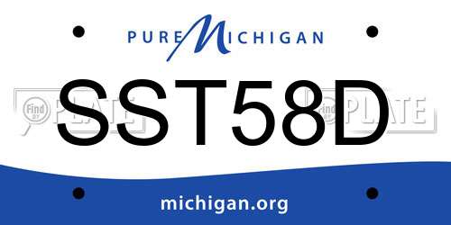 SST58D Michigan License Plate