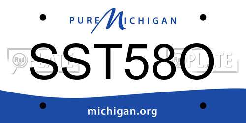 SST58O Michigan License Plate