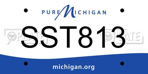 SST813 Michigan License Plate