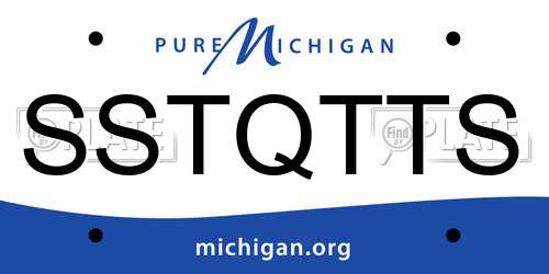 SSTQTTS Michigan License Plate