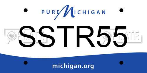 SSTR55 Michigan License Plate
