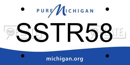 SSTR58 Michigan License Plate