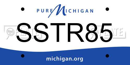 SSTR85 Michigan License Plate