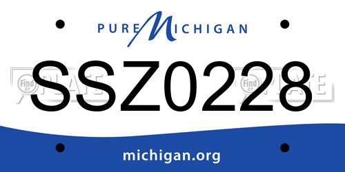 SSZ0228 Michigan License Plate