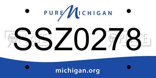 SSZ0278 Michigan License Plate