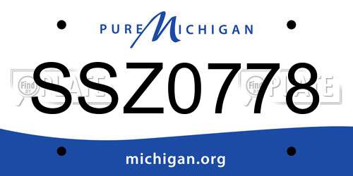 SSZ0778 Michigan License Plate