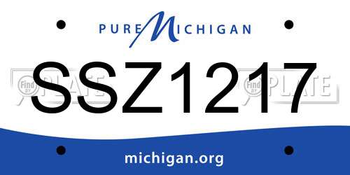 SSZ1217 Michigan License Plate
