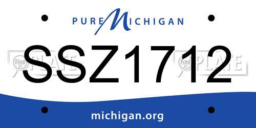 SSZ1712 Michigan License Plate