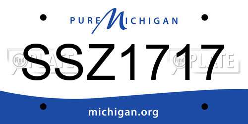 SSZ1717 Michigan License Plate