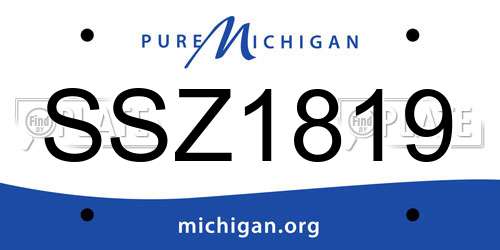 SSZ1819 Michigan License Plate