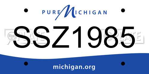 SSZ1985 Michigan License Plate