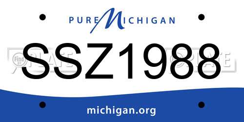 SSZ1988 Michigan License Plate