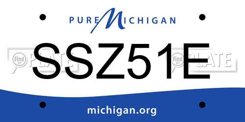 SSZ51E Michigan License Plate
