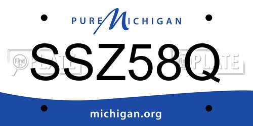 SSZ58Q Michigan License Plate