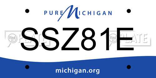SSZ81E Michigan License Plate