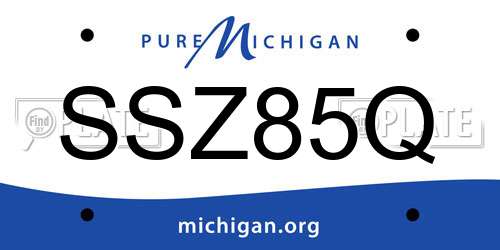 SSZ85Q Michigan License Plate