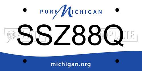 SSZ88Q Michigan License Plate