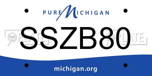 SSZB80 Michigan License Plate