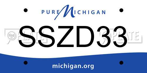 SSZD33 Michigan License Plate