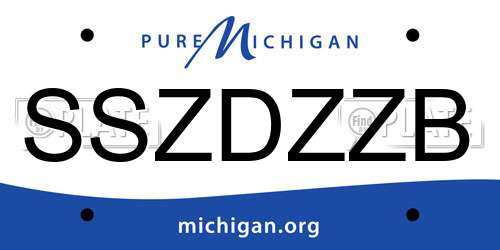 SSZDZZB Michigan License Plate