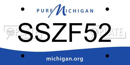 SSZF52 Michigan License Plate