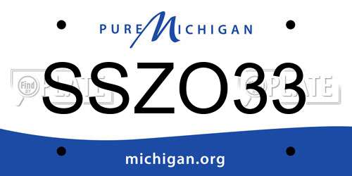 SSZO33 Michigan License Plate