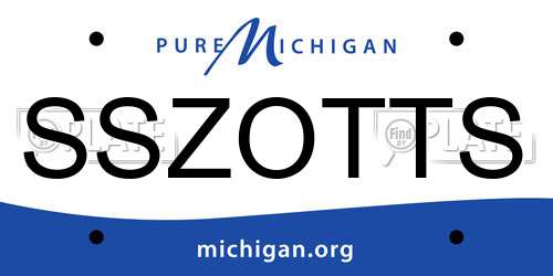 SSZOTTS Michigan License Plate