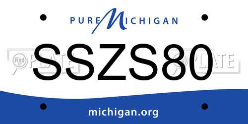 SSZS80 Michigan License Plate