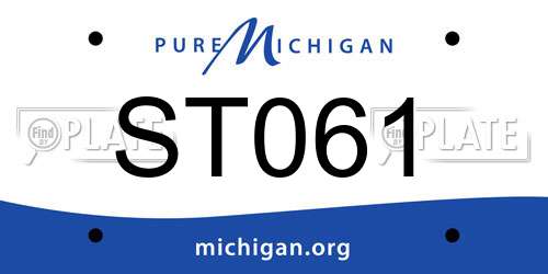 ST061 Michigan License Plate
