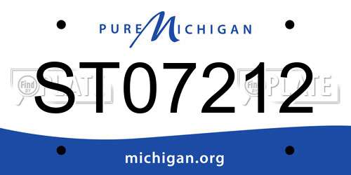 ST07212 Michigan License Plate