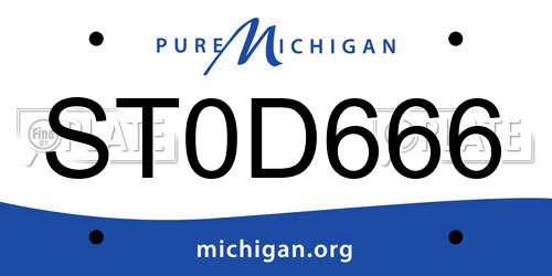 ST0D666 Michigan License Plate