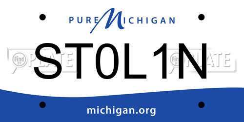 ST0L1N Michigan License Plate