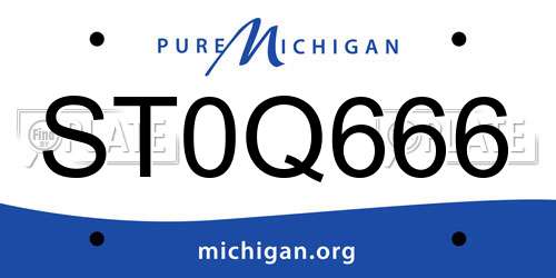 ST0Q666 Michigan License Plate
