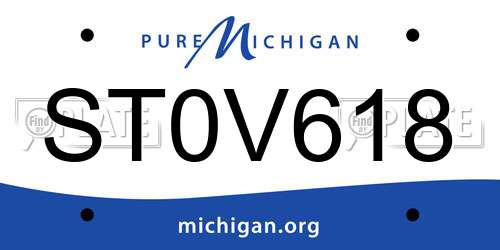 ST0V618 Michigan License Plate