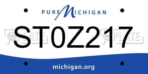ST0Z217 Michigan License Plate