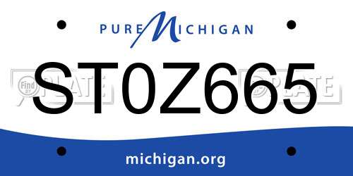 ST0Z665 Michigan License Plate