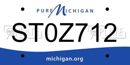 ST0Z712 Michigan License Plate
