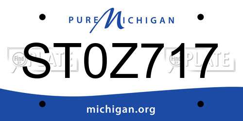 ST0Z717 Michigan License Plate